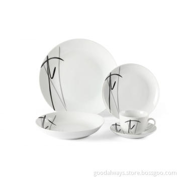 Porcelain 20 Piece Round Dinnerware Set